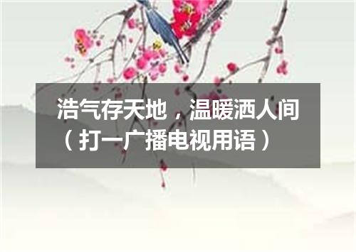 浩气存天地，温暖洒人间（打一广播电视用语）