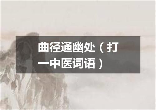 曲径通幽处（打一中医词语）