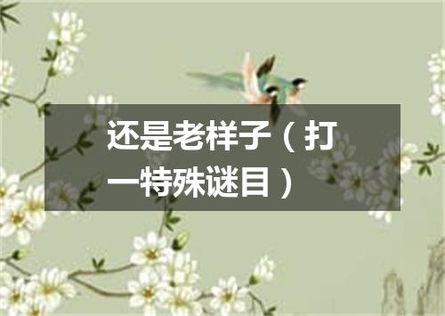 还是老样子（打一特殊谜目）