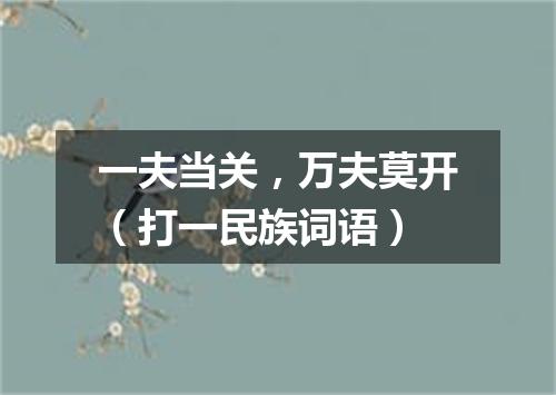 一夫当关，万夫莫开（打一民族词语）