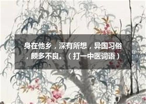 身在他乡，深有所想，异国习俗，颇多不良。（打一中医词语）