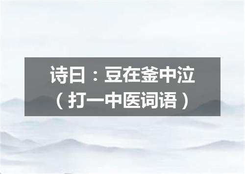 诗曰：豆在釜中泣（打一中医词语）