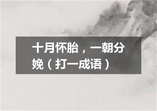 十月怀胎，一朝分娩（打一成语）