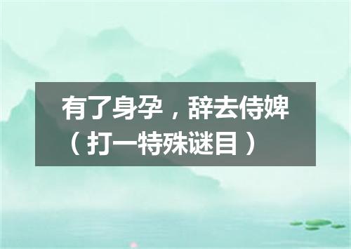 有了身孕，辞去侍婢（打一特殊谜目）