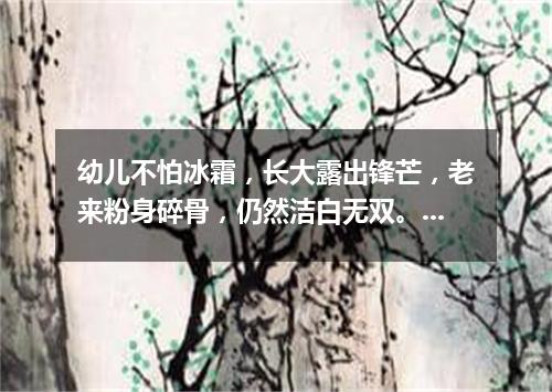 幼儿不怕冰霜，长大露出锋芒，老来粉身碎骨，仍然洁白无双。（打一植物）