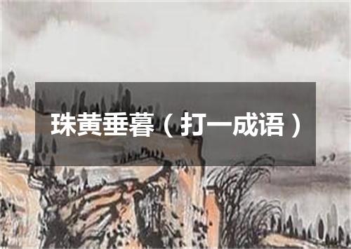 珠黄垂暮（打一成语）