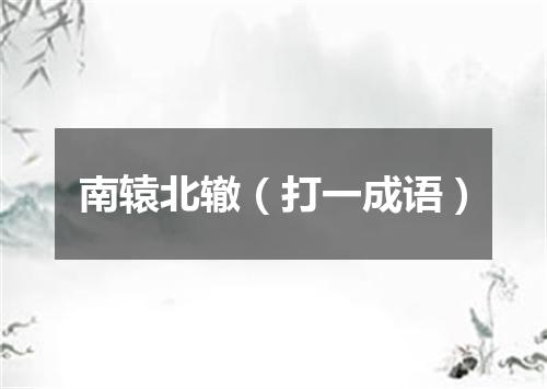 南辕北辙（打一成语）