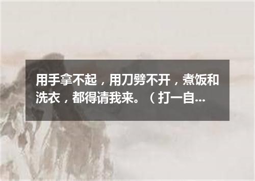 用手拿不起，用刀劈不开，煮饭和洗衣，都得请我来。（打一自然物）