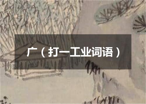 广（打一工业词语）
