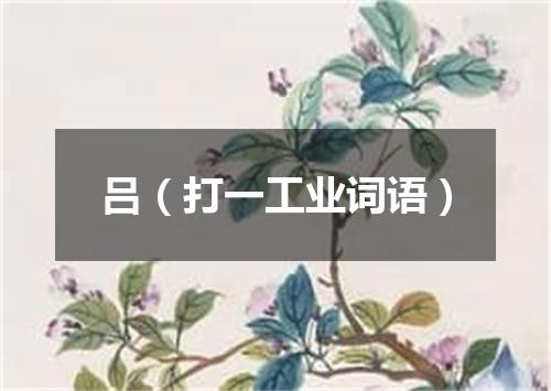 吕（打一工业词语）