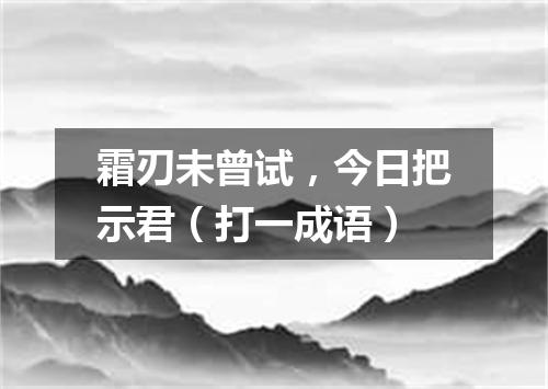 霜刃未曾试，今日把示君（打一成语）