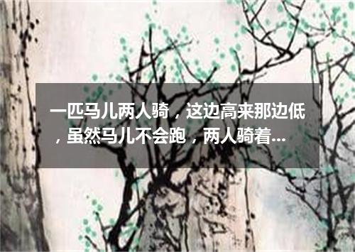 一匹马儿两人骑，这边高来那边低，虽然马儿不会跑，两人骑着笑嘻嘻。（打一玩具）