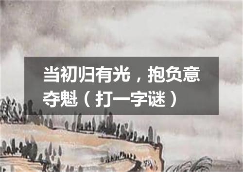 当初归有光，抱负意夺魁（打一字谜）