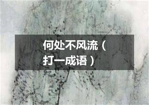 何处不风流（打一成语）