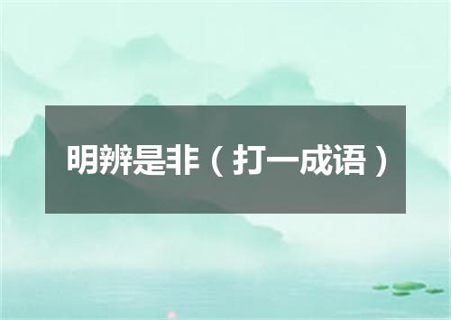 明辨是非（打一成语）