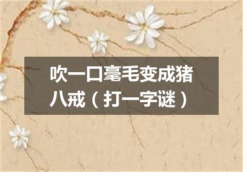 吹一口毫毛变成猪八戒（打一字谜）
