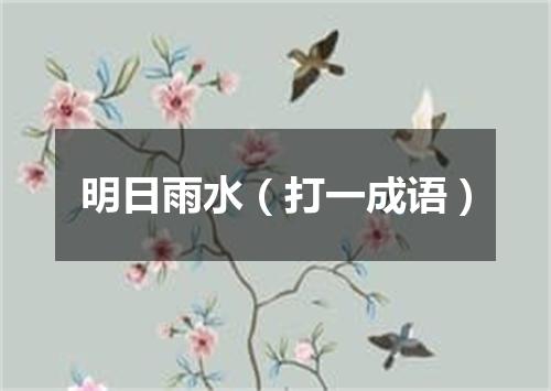 明日雨水（打一成语）