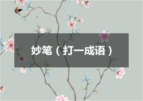 妙笔（打一成语）