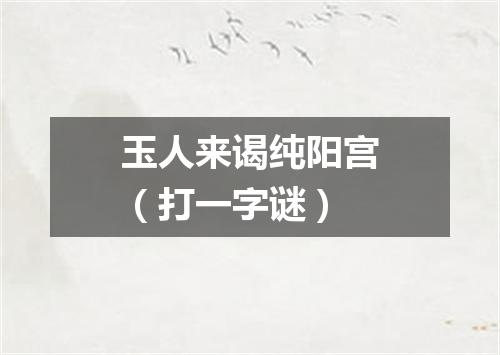 玉人来谒纯阳宫（打一字谜）