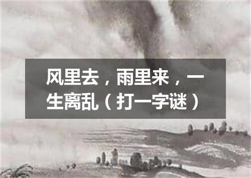 风里去，雨里来，一生离乱（打一字谜）