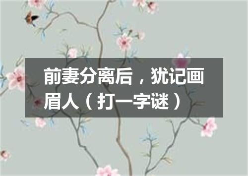 前妻分离后，犹记画眉人（打一字谜）