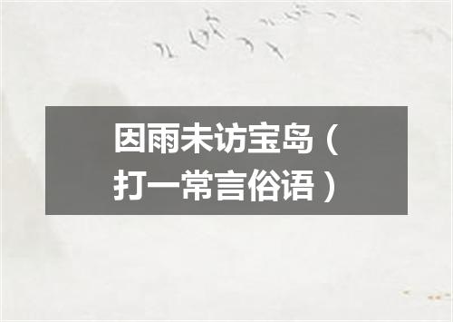 因雨未访宝岛（打一常言俗语）