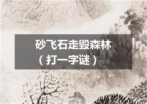砂飞石走毁森林（打一字谜）