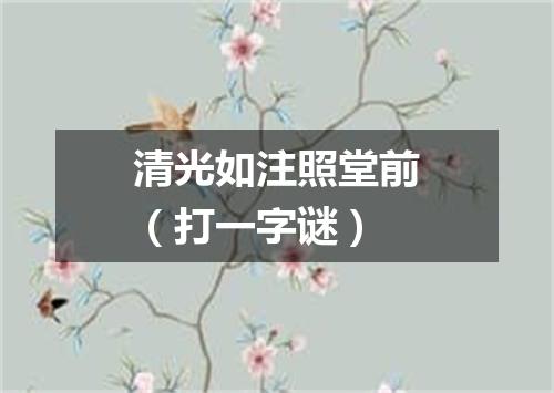 清光如注照堂前（打一字谜）