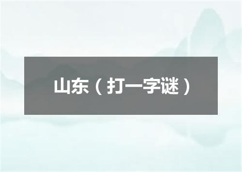 山东（打一字谜）