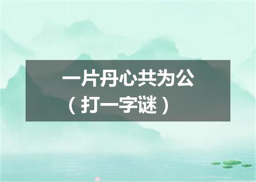 一片丹心共为公（打一字谜）