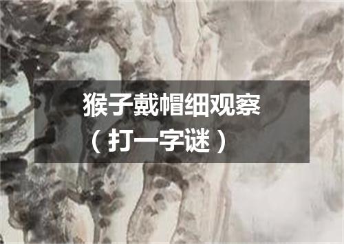 猴子戴帽细观察（打一字谜）