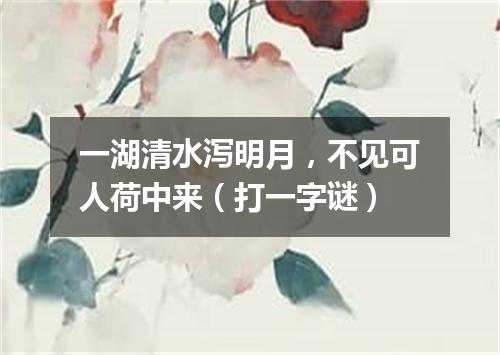 一湖清水泻明月，不见可人荷中来（打一字谜）