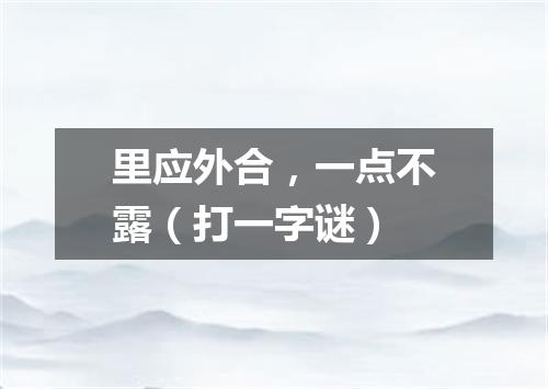 里应外合，一点不露（打一字谜）