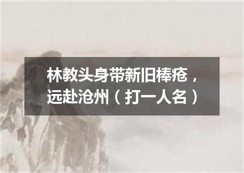 林教头身带新旧棒疮，远赴沧州（打一人名）