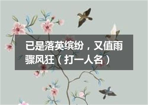 已是落英缤纷，又值雨骤风狂（打一人名）