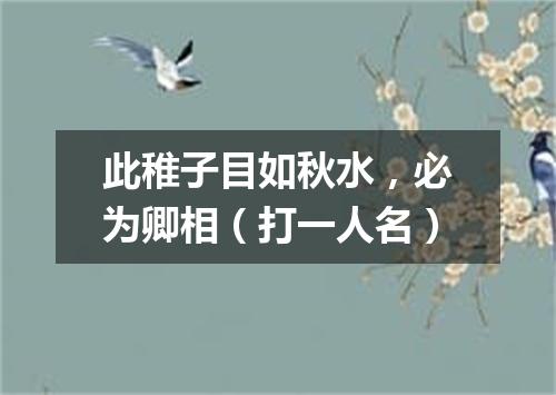 此稚子目如秋水，必为卿相（打一人名）