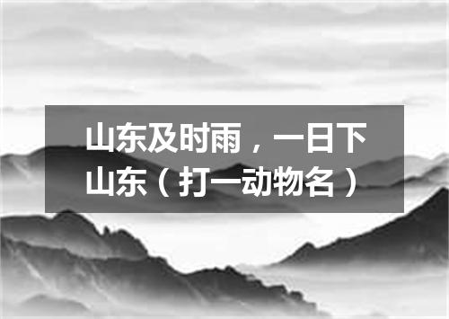 山东及时雨，一日下山东（打一动物名）