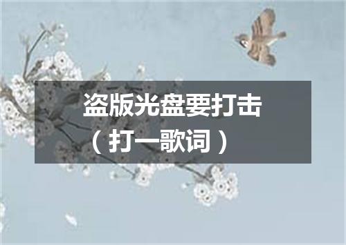 盗版光盘要打击（打一歌词）