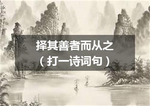 择其善者而从之（打一诗词句）