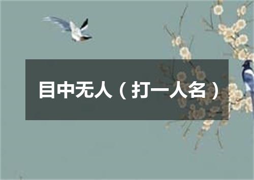 目中无人（打一人名）