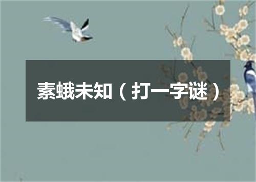素蛾未知（打一字谜）