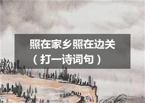 照在家乡照在边关（打一诗词句）