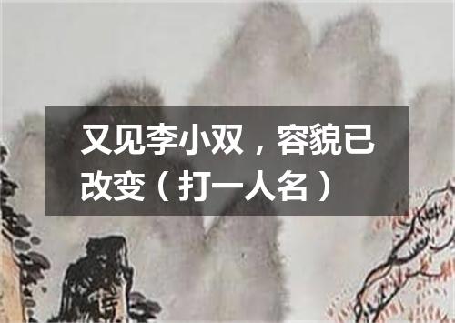 又见李小双，容貌已改变（打一人名）