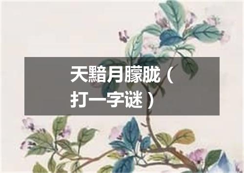 天黯月朦胧（打一字谜）