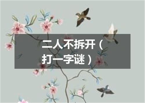 二人不拆开（打一字谜）