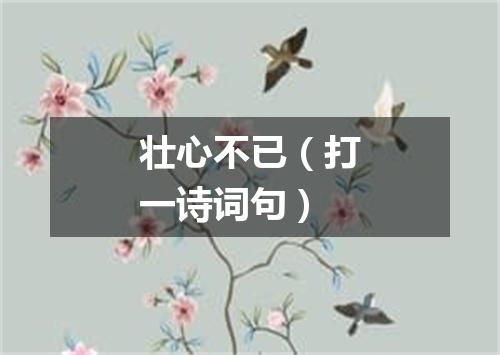 壮心不已（打一诗词句）