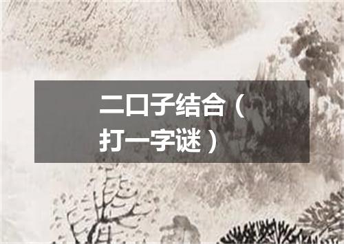 二口子结合（打一字谜）