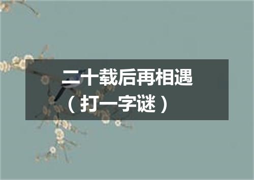 二十载后再相遇（打一字谜）