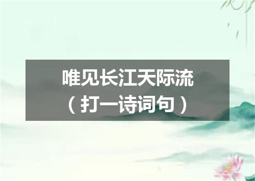 唯见长江天际流（打一诗词句）