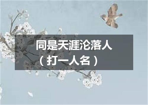 同是天涯沦落人（打一人名）